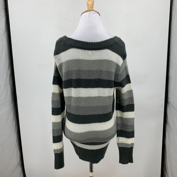 Talbots Soft Striped V Neck Sweater Womens M Medium Slouchy Acrylic Pullover - Picture 3 of 11